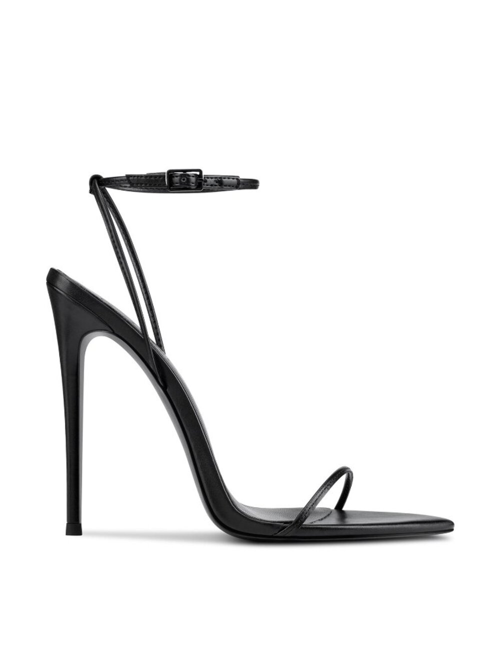 FEMME LA The Andx Sandal in Nero black ankle strap high heel stiletto open toe